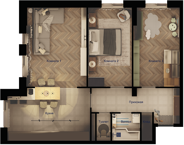 3 - комнатная квартира